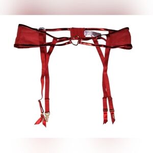 Savage X Fenty by Rihanna Sexy Women's Plus Red Garter Belt with Heart Accent 3X
